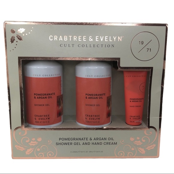 🆕 Crabtree & Evelyn Pomegranate & Argan Oil Shower Gel and Hand Cream Set - Picture 4 of 4